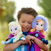 Kit Bonecas Anna E Elsa Frozen Pelúcia Princesas Disney 50cm