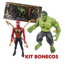 Kit Boneco Avengers Legend Union Homem Aranha Hulk Capitão América Pantera Negra e muito mais - Unio