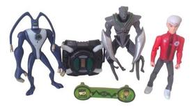 Kit Boneco Ben 10 + 2 Aliens Com Relógio Digital Acessorios