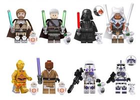 Kit Boneco Blocos De Montar Vader Obi-Wan Ahsoka C-3Po Windu - Mega Block Toys