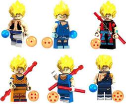 Kit Boneco Blocos Montar Xeno Goku Vegeto Gogeta Dragon Ball