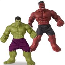 Kit Boneco Colecionável Hulk Verde Gigante Mimo Toys + Hulk Vermelho Revolution Gigante