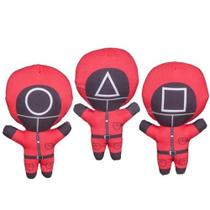 Kit Boneco De Pelucia Squid Game Round 6 Vermelho 26Cm