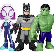 Kit boneco figura batman + hulk e ghost spider infantil heróis - HASBRO