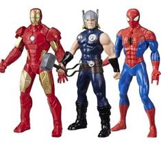 Kit boneco figura homem de ferro + homem aranha e thor 24cm olympus hasbro Kit boneco figura homem de ferro + homem aranha e thor 24cm olympus hasbro