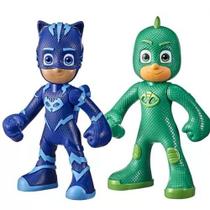 Kit boneco figura menino ato e lagartixo 25cm pj masks hasbro