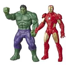 Kit Boneco Hulk E Homem De Ferro Olympus Hasbro 24cm Figura