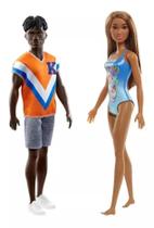 Kit Boneco Ken Fashionista + Barbie Praia Piscina - Mattel