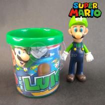 Kit Boneco Luigi Articulado Super Mario 13Cm + Caneca 350Ml