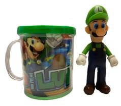 Kit Boneco Luigi Mario Bros + Caneca Personalizada - Segaa