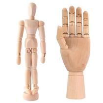 Kit Boneco + Mão Madeira Flexível E Articulado 30Cm Kit Boneco + Mão Madeira Flexível E Articulado 30Cm