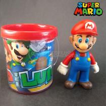 Kit Boneco Mario World Articulado 12Cm + Caneca 350Ml Mário