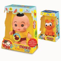 Kit Boneco + Mascote Turma da Monica Baby Cascão +Chovinista Fala Frases Adijomar Brinquedos