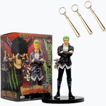 Kit Boneco One Piece - Roronoa Zoro 17cm de jaqueta + 3 Brincos