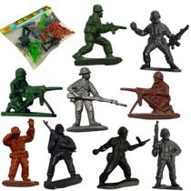 Kit Boneco Soldado Plastico Exercito Militar Miniatura Brinquedo - MCB (Soldados Ref. 1700)