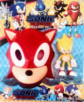 Kit boneco super sonic hedgehog + máscara sonic - KIT SONIC