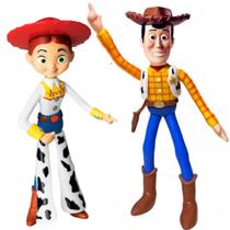 Kit Boneco Woody e Boneca Jessie 18cm de Vinil Articulados