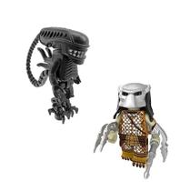 Kit bonecos alien e predator classicos cinema blocos de montar