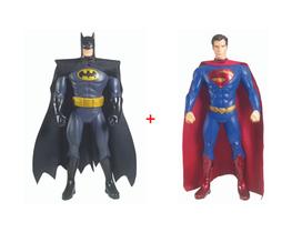 Kit bonecos batman+superman grandes 45cm articulados-origina