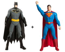 Kit bonecos batman+superman grandes 45cm articulados-origina