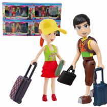 Kit Bonecos Blocos de Montar com 10 Peças Viagem e Diversão Kit Bonecos Blocos de Montar com 10 Peças Viagem e Diversão