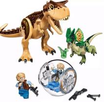 Kit Bonecos Blocos De Montar Dinossauros Carnotauro - Mega Block Toys