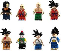 Kit Bonecos Blocos Montar Son Goku Goten Kuririn Dragon Ball