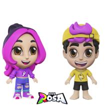 Kit Bonecos Casal Katlen E Leozinho Turma Dos Rosa 15Cm - Algazarra