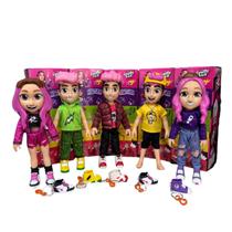 Kit Bonecos Dos Rosa Todos Os Personagens Com Chaveiro 25Cm - Nova Brink