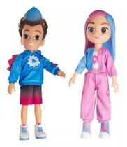 Kit Bonecos Dudu E Carol Infantil Youtuber Vinil 26cm Rosita