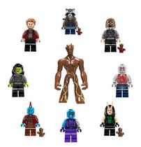 Kit bonecos guardioes da galaxia star lord groot bloco de montar