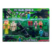 Kit Bonecos Minecraft Ender Dragon Cartela 10 Personagens Articulado Oferta