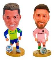 Kit Bonecos Miniaturas Messi E Cristiano Ronaldo