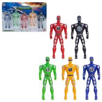 Kit bonecos rangers 5 guerreios figura acao lendario força ranger articulado