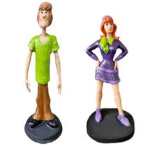 Kit Bonecos Salsicha e Daphne Scooby-Do em Resina 20cm