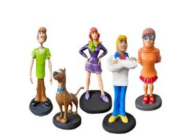 Kit Bonecos Scooby-Doo Salsicha Fred Daphne e Velma em Resina 20cm