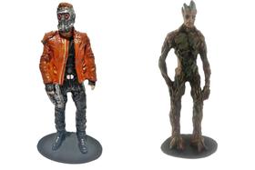 Kit Bonecos Senhor das Estrelas e Groot Adulto Filme Guardiões da Galáxia 20cm Colecionável