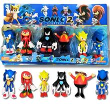 Kit Bonecos Sonic 6 Personagens Tails Shadow Knuclke Presente Kit Bonecos Sonic 6 Personagens Tails Shadow Knuclke Presente