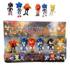 Kit Bonecos Sonic3 Novo Com 7 Peças Brinquedo Top Ideal Para Presente