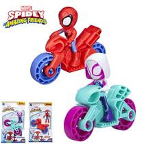 Kit Bonecos Spidey Homem Aranha e Ghost Spider com Moto