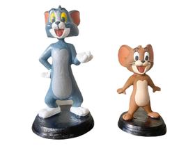 Kit Bonecos Tom e Jerry em Resina 17 e 13cm