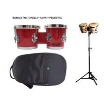 Kit Bongo Torelli Vermelho 7x8 Tb011 + Pedestal Hpb01 + Capa