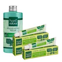 Kit Boni Natural - Enxaguatório + 3 Creme dentais Sem Flúor