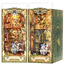 Kit Book Nook Jioustoy Book Nook com capa protetora contra poeira DIY LED verde