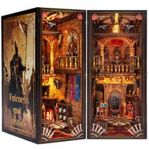 Kit Book Nook NookMaster Knight's Castle Dollhouse com trono
