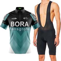 Kit Bora Ciclismo Bretelle Forro Gel Camisa Curta Speed Pro Mtb Uv