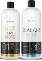 Kit Borabella 3d Gloss Anti Frizz 1l + Shampo 1l Limpeza