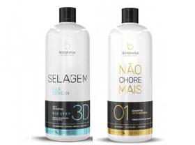 Kit Borabella Selagem Sealant Silk 3D 1l + Shampoo Antiresíduos Não Chore Mais 2x1L