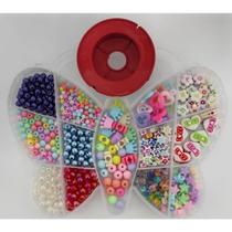 kit borboleta candy color iniciantes para pulseiras entre outros com miçangas, pingente e bolinhas diversas