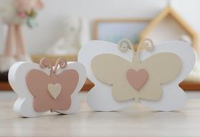 Kit Borboletas Rosê MDF Decoração Infantil Quarto Prateleira Menina Cômoda Nicho D148